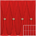 10 Panels Red Backdrop Curtain for Parties Wedding Wrinkle Free Red Photo Curtains Backdrop Drapes Fabric Decoration for Christmas Birthday Party Baby Shower 50ft(W) x 10ft(H) by Tao-GePartyDecorations