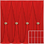 10 Panels Red Backdrop Curtain for Parties Wedding Wrinkle Free Red Photo Curtains Backdrop Drapes Fabric Decoration for Christmas Birthday Party Baby Shower 50ft(W) x 10ft(H) by Tao-GePartyDecorations