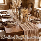 6 Pcs Brown Series Cheesecloth Table Runner 118" - Image 6