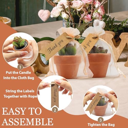 48 Pcs Succulent Candles Party Favors, Mini Tealight Candles for Wedding - Image 5
