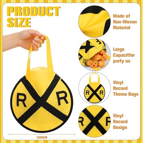 Tranqun 36 Pcs Train Party Favor Bags with Handle Non Woven - Image 2