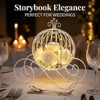 White Wire Cinderella Coach Carriage Centerpiece, 13.65" - Image 4