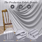 10 ft x 10 ft Wrinkle Free Silver Backdrop Curtain for Parties, Polyester Silver Grey Backdrop Drapes 2 Panels 5x10ft for Baby Shower Photoshoot Engagement Wedding Birthday Photography Background - Image 4
