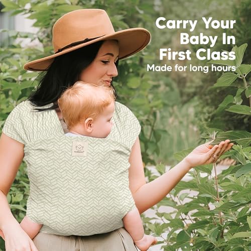 KeaBabies Baby Wrap Carrier, All in 1 Original Baby Carrier (Chevron Maze) - Image 6