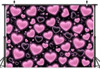 12X10FT Pink Heart Backdrop Birthday Party Decorations Photography Background Girls Baby Shower Banner Photo Booth Props Decor - Image 2