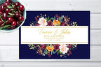 Andaz Press Custom Personalized Disposable Paper Placemats, 12 x 18 Inch, Set of 25, Navy Floral Soulmates Together in Love, Tableware, Dining, Tabletop, Table Setting for Wedding, Bridal Shower - Image 2