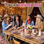 Pickmesh 250 Pcs Cowgirl Birthday Party Decoration Pink Barn Plate Serve 50 - Image 4