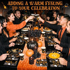 250 Pcs Halloween Party Supplies, Paper Plates Napkins and Cups, Black - Image 5