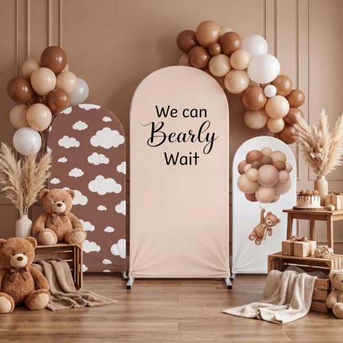 Tingjoo 3 Pcs We Can Bearly Wait Arch Backdrop Cover, 4/5/6ft - Image 6