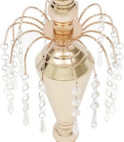 10PCS Flower Vases Table Decorations, 17.7Inch Wedding Tall Trumpet Vases Metal Tall Vase Centerpieces for Event Restaurant Hotel Party Acrylic Bead - Image 6
