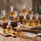 Chuangdi 24 Pcs Mini Glass Wine Bottles 1.7oz Tequila Bottle, Square Style - Image 3