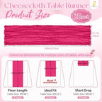 Showgeous 20 Pack Hot Pink Cheesecloth Table Runner, 17 x 108 Inches - Image 2