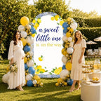 Serencatcher 7.2ft Blue Tiles Lemon Baby Shower Party Arch Backdrop Cover - Image 4