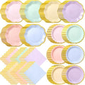 216 Pcs 72 Guests Pastel Plates and Napkins Party Supplies by Skybooly