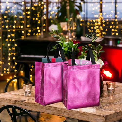 BLEWINDZ 100 Medium Reusable Gift Bags with Handles - Ideal Party Favors & Shopping Bags (10 Colors) - Image 2