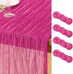 DeZerlor Hot Pink Cheesecloth Table Runners 4 Pack Summer Boho Runners by DeZerlor