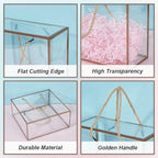 BENECREAT 20-Pack Transparent Favor Boxes, 7.87x7.87x3.54 Inch PET Plastic Gift Boxes with Gold Border, Durable Rectangle Party Box for Weddings Birthdays Parties - Image 4
