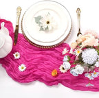 6 Pack Hot Pink Cheesecloth Table Runner 10Ft 23 x 120 Inch - Image 3
