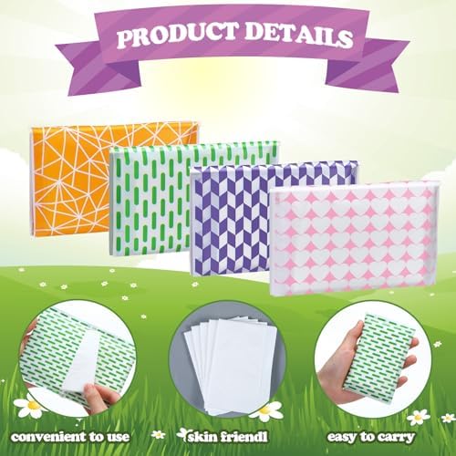 PerKoop 100 Pack Pocket Tissues Travel Slim Packs Small Facial Tissues Wallet Size Toilet Paper for Travel Guest Wedding Supplies, 4 Styles (Irregular Style) - Image 3