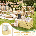 Suzile Baby Shower Crate Wooden Closet Baby Basket Gift,Creamy Yellow - Image 5