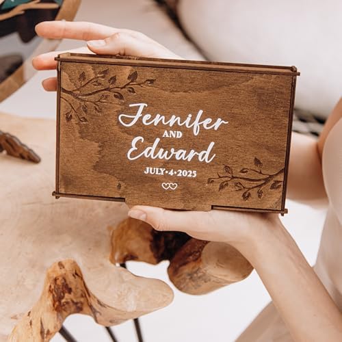Wedding Welcome Sign - Guest Book Alternative – Personalized Heart Drop Box with Tree Design for Reception, Baby Shower & Engagement Party Decor - Personalized Wedding Guest Book Alternative - Image 7