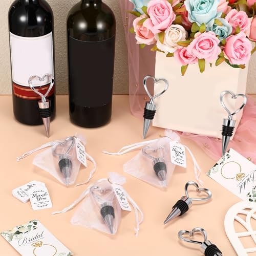 Didaey 100 Set Heart Shape Wine Stopper Wedding Favor for Guests - Image 6