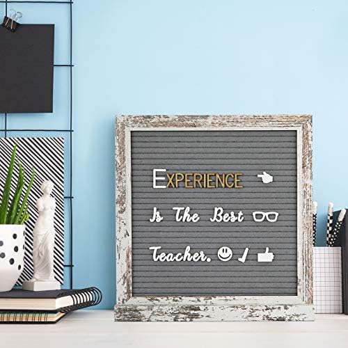 Double Sided Felt Letter Board with Rustic Wood Frame 10x10 Inch - Pre Cut & Sorted 725 Letters with Stand, Cursive Style Letters, Big Letters, Letter Organizer, Tabletop Display - Image 5