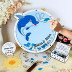 Dolphin Guest Book Alternative Drop Box Frame, Personalized Beach Wedding - Image 3
