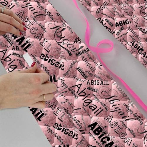 AOFUN Personalized Name Heart Gift Wrapping Paper for Boys - Custom Birthday Gifts - 5 Rolls 58" x 23" - Image 4