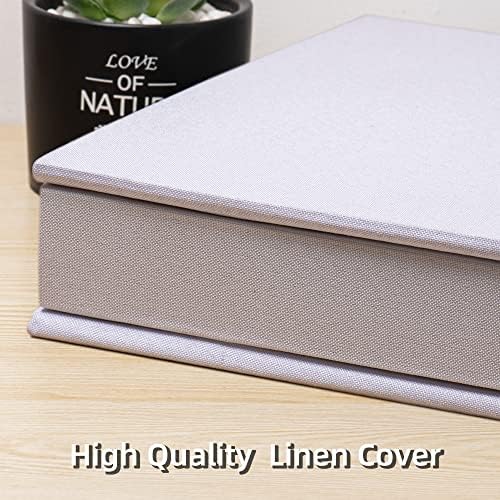 Super Large Photo Album Self Adhesive Scrapbook Album for 4×6 5×7 8×10 10×12 or Bigger Pictures DIY Magnetic Linen Cover Album 80Sheets/160Pages DIY Photo Album(White) - Image 2