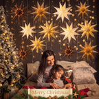 Youyole 12 Set Christmas Paper Star Lantern with Lights, 9 Pointed - Image 6