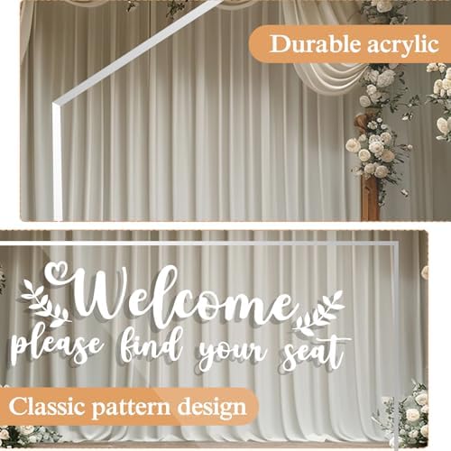 Wedding Seating Chart Display Board, 24x18Inches Acrylic Table Seating Chart for Wedding Reception, Clear Wedding Sign Seating Chart, Welcome Find Your Seat Display Board (Transparent) - Image 5