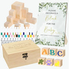EIGTWEN 78 PCS Fun Baby Shower Games Sign Kit, Baby Blocks for Baby Shower by EIGTWEN