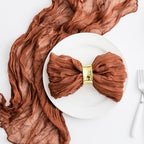 100 Pack Terracotta Cheesecloth Napkins 21x21 Inches Terracotta Cloth Napkins Washable Set of 100 Dinner Table Napkins for Wedding Bridal Baby Shower Rustic Boho Cotton Gauze Summer Party Table Decor - Image 4