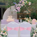 Pink Chair Sashes 60 Pack Spandex Pink Sashes for Chairs Stretch Chair Sashes Clearance with Heart Buckle Slider for Wedding Banquet Party Decorations - Image 7