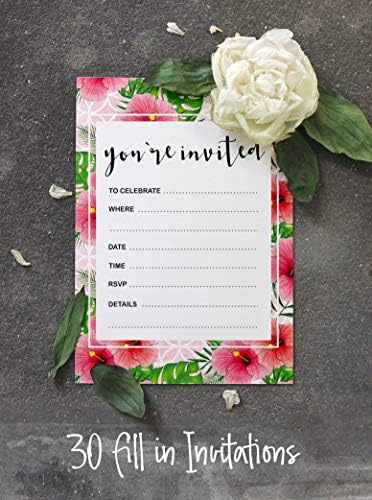 Pack Of 30, You're Invited Invitations With Envelopes, Floral Invites for Your Wedding, Bridal Shower, Baby Shower, Birthday Invites Fill-In Style 5 X 7 Inches - Image 4