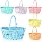Barydat 6 Pcs Small Wicker Basket with Handle, Multicolor, 12'' X 9'' X 5'' by home
