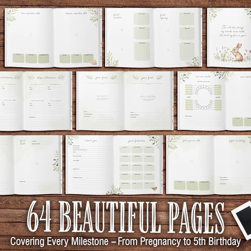 Baby Memory Book and Pregnancy Journal, Baby Book Keepsake with Clean-Touch Ink Pad for Newborn Hand and Footprints, Simple and Elegant Design, A Great Gift for Baby Showers and New Moms (Classic) - Image 5