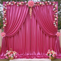 20x10ft Shimmer Hot Pink Sequin Backdrop Curtain for Parties, Thick Wrinkle Free Glitter Fuchsia Photo Backdrop Drapes Curtains for Birthday Wedding Halloween Photography Background-4 Panels 5x10ft by LeegleriTableSkirt