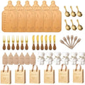 Baby Bottle Shaped Acacia Wood Cheese Board Gift Set - Premium Baby Shower Prizes for Game Winners, Gender Reveal & Bridal Shower Party Favors for Guests Acacia Wood 6 Sets by Unknown