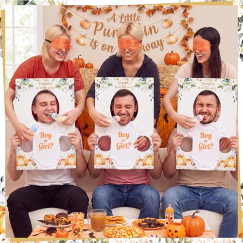 Shyyween 6 Sets Fall Baby Shower Game A Little Pumpkin Is on the Way Games - Image 5