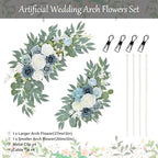Blue Wedding Arch Flower Swags Set of 2, Artificial Arch Flower - Image 2