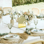 Gold Mirror Arch Wedding Table Numbers 1-10 with Stands - Image 7