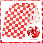 Lumina 6 Pcs Shes Ready to Pop Baby Shower Decorations Red and White Gingham Table Runner 71 x 13'' Red Buffalo Plaid Check Tablecloth for Gender Reveal Newborn Party Decorations - Image 3