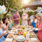 Rtteri 144 Pcs Watercolor Pastel Party Supplies Colorful Plates and Napkins - Image 7
