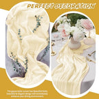 20 Pack Cheesecloth Table Runner - 17x108 Inch Ivory Boho Gauze Cheese Cloth Table Runners for Baby Bridal Shower Decoration Wedding Party Summer Garden Farmhouse - Image 6