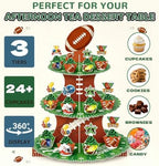 3 Tier Football Cupcake Stand for 24 Cupcakes,2 Pack Cupcake Holder Stand - Image 5