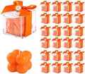 ACITHGL 30 Sets Fully Assembled Small Bubble Candle Party Favors for Guests Bulk Bridal Showers Favors Candles with Stylish Ribbons Thank You Cards Gifts (Orange) by ACITHGL