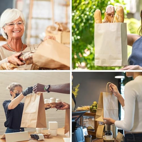 PAICUIKE Large Brown Paper Gift Bags with Handles, 13x7x13 Inch, 50 Pack - Image 6