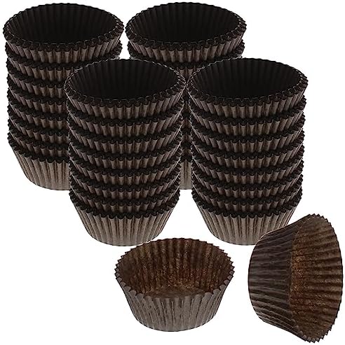 CybrTrayd No.5 Glassine Paper Approximately 5,000 Pieces – 1-1/4” Base, 3/4” Wall Candy Cups, Brown by CybrTrayd